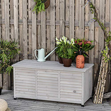 Panca Contenitore da Giardino 127x56x60 cm in Legno di Abete Grigio