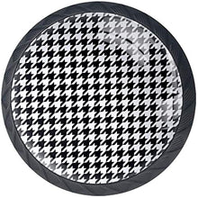 Pied de poule bianco nero classico Pomelli per Porta Set di 4 Pomelli per Mobili Manopole per Cassetti Cucina Armadio Vetro