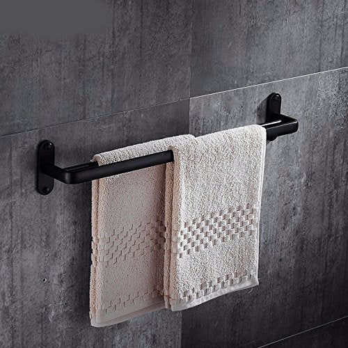 MBYW Portasciugamani da Bagno Portasciugamani in Alluminio Nero Stile Europeo e Americano portasciugamani da Bagno Bagno Antico Antico bipolare Nero Antico Asciugamano Appeso, 60 cm, Pugno