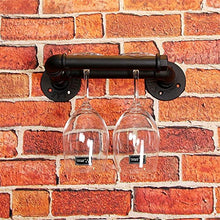 NJYT Supporto di Vetro di Vino Annata del Vino del Metallo cremagliera Supporto a Parete Loft Mensola Storage Rack fissato al Muro Hanging Vino Champagne Vetro Calici
