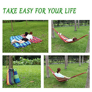 Sourcingmap® Cotone Corda Campeggio Amaca appesa in Tela Blu di Letto di 200cm x 80cm Combo B