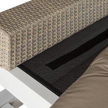 blumfeldt Eremitage - Dondolo Hollywood, Tetto Parasole con Tenda, 236x180x210 cm, Imbottitura Spessa 5 cm, 3 Cuscini, Acciaio Massiccio, Bianco/Talpa