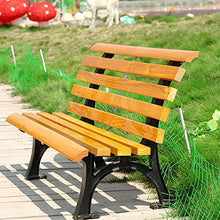 household products Parco Panchina in Legno Massello, Svago Esterno Anticorrosivo Panchina Terrazza in Legno Massello, Ghisa di Base Balcone Panca con Schienale, Adatto per Cortile/Giardino/Portico