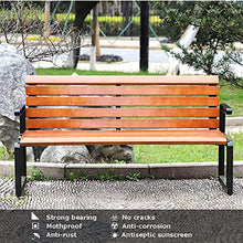 Outdoor Benches Panchine da Giardino per Patio in Alluminio pressofuso, panchine per parchi in Legno massello sedie con Schienale in ghisa, panchine per Attesa all'aperto per 2 Persone
