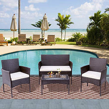 Belissy Set Da Giardino Polyrattan Set Da Terrazzo Divano Per Terrazzo Rattan Giardino, Set Di Mobili Da Giardino In Polyrattan, Per Mobili Da Giardino, Balcone E Terrazza (Marrone + Rattan)