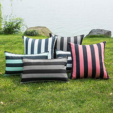 MIULEE Copricuscini 2 Pezzi a Lighe Federe per Cuscini Riutilizzato Soggiorno Interno Divano Giardino Impermeabile Classico Resistente Salotto 30x50 CM Blu Chiaro