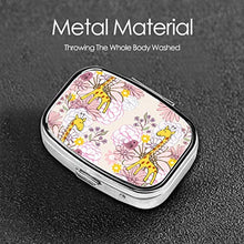 Portapillole, portapillole portatile, elegante, floreale, giraffa, cartone animato, portapillole, piccolo contenitore per borsetta o tasca, portapillole quadrato