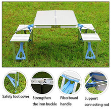 Barm Tavolo da Picnic in Alluminio Tavolo Pieghevole Portatile Panca da Campeggio Tavolo da Giardino Barbecue 4 sedie Sgabello Tavolo Pieghevole Portatile