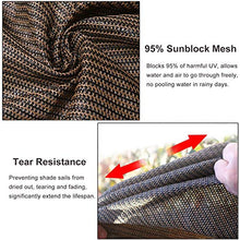 JLXJ Telo Ombreggiante Tessuto Ombreggiante Marrone Parasole con Occhielli e Bordo Nastrato, Crema Solare al 90% a Prova di Polvere Maglia della Vela del Sole, per Tenda da Sole/Pergolato/Canile/Pisc