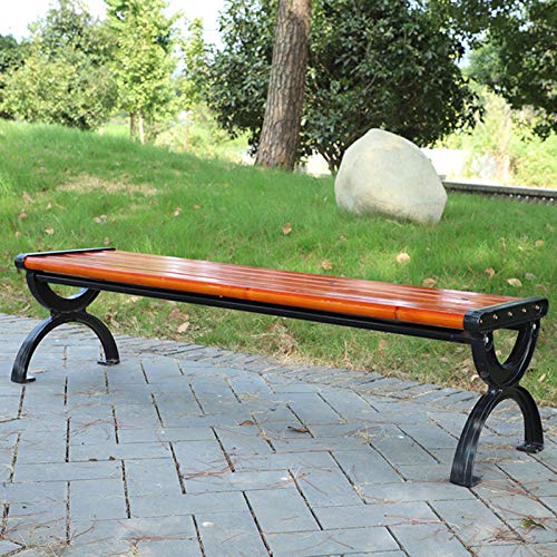 Panchina da Giardino in Legno Massello, 120 Cm / 150 Cm, Panchina nel Patio All'aperto con/Senza Schienale, Robusto E Durevole Telaio in Ghisa