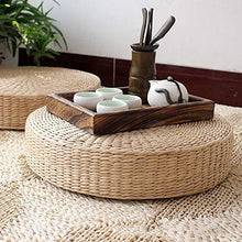 RUYII Tatami Fatto A Mano del Cuscino della Sedia di Yoga della Sedia di Yoga del Pavimento del Cuscino Fatto A Mano Rotondo della Paglia 2 Cuscini,2PCS+60cm