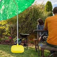 Relaxdays Base per Ombrellone, da Riempire con Acqua o Sabbia, per Aste D: 25-32mm, Supporto in Plastica,43x43 cm,Giallo