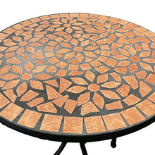 Tavolo decorativo a mosaico mediterraneo da giardino, tavolo da bistrot, tavolo da giardino, tavolo da bistrot, 60 x 70 cm, terracotta