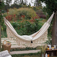 ZXCVB Amaca Doppia Portatile Frangia Grande Brasiliana macramè Doppia Amaca Deluxe Altalena Sedia da Giardino da Esterno da Interno sospeso - capacità 550 libbre