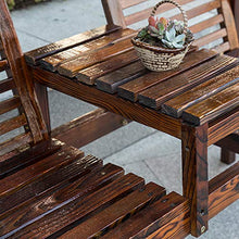 56 pollici Panca da giardino con terrazza Panchina all'aperto, Panchina in legno massello anticorrosione con braccioli e schienale, Per prato giardino portico Tavoli e sedie per il tempo libero