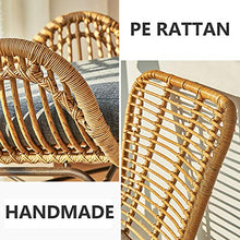 Set di Mobili da Giardino per Esterni, 3 Pezzi Set di Sedie in Rattan per Il Tempo Libero per Famiglie Mobili da Conversazione in Vimini per Tutte Le Stagioni per Giardino sul Retro