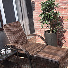 AAGYJ Lettino Prendisole in Rattan con Schienale e Pedale Regolabili, Chaise Longue reclinabile per Esterni, Lettino Prendisole, Sdraio da Giardino per Prato in Cortile a Bordo Piscina