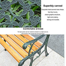 GaoF Poltrona da Giardino in Legno massello per Esterni, panchina in ghisa da Cortile Singolo con Schienale e braccioli, Panca Decorativa in Metallo per Cortile con Portico con Struttura in Acciaio