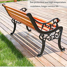 3 Posti Panca da Giardino In Legno da Esterno,Struttura In Ghisa E Legno Massello Anticorrosivo Schienale Panchina del Parco Panchine da Terrazza,Sedia da Veranda Resistente Alle Intemperie