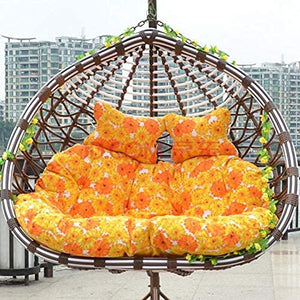 eewopjkj Cuscini per sedie a Forma di Nido Cuscino per cestini in Vimini Cuscini per Sedia a Dondolo in Rattan Amaca sospesa 2 posti Cerniera Lavabile-Giallo 140x110 cm (55x43 Pollici)