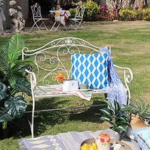 GaoF Sedia da Giardino Doppia da 40,5 Pollici per Esterni, Panca da Giardino, Panca in Metallo, panche da Salotto per terrazza Retro e Vecchio Cortile, Sedia da Veranda Resistente alla ruggine e alle