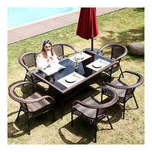 HLZY Tavolo in Vimini in Rattan mobili in Patio e Set Sedia, Patio Mobili da Giardino Tavolo e sedie Set Set Family Lawn Mobili da caffè all'aperto Tavolino da caffè Patio (Set da 4 Pezzi)