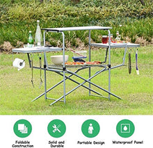 Tavolo da picnic all'aperto Tavolo da campeggio pieghevole, tavolo da barbecue all'aperto in alluminio con portamaggio di conservazione Ganci e borsa da trasporto, tavolo da picnic portatile per BBQ B
