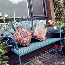 Panchina da Terrazza Parco Panche per Tempo Libero All'aperto, Panca da Giardino in Ghisa Resistente Intemperie e Ruggine con Schienale Braccioli, Panca Decorativa Retrò a 2 Posti per Cortile/balcon