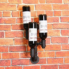 Brilliant firm Set Bar Cremagliera del Vino Bar Creativo Appeso a Parete rovescio Vino Rack Industriale Vento in Ferro battuto cremagliera Vino Vino (Color : Black, Size : 39 * 18 * 6cm)
