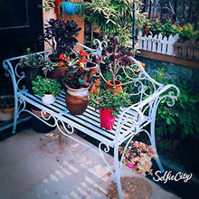Sedia pieghevole Panca da Giardino in Metallo Lazy Susan, 2 Panchine da Esterno Antiche, Terrazza da Giardino 133X90x50cm / Panca da Sfondo Familiare/Fotografico, Panca in Ferro (Cuscino Escluso)