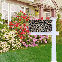 Design leopardo senza cuciture in oro e vettoriale progettato appositamente per cassetta delle poste, copertura per cassetta postale per giardino, giardino, cortile, dimensioni standard 51 x 45 cm