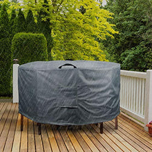TAOCOCO Copertura rotonda per mobili da giardino 600D, impermeabile, telo di copertura per mobili da giardino e mobili da giardino, resistente alla polvere (183DIAx70 H cm, grigio)