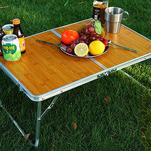Camping Tavolo Pieghevole Leggero Beach Borsa Pesante Portatile da Tavolo in Alluminio con Carry Bag Outdoor Barbecue Viaggiare Bamboo Laptop Desk,A