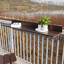 HRXQ Tavolo da Balcone Sospeso a Parete Pieghevole, Tavolo da Parete Pieghevole da Appendere Tavolo da Ringhiera Regolabile (Colore: caffè, Dimensioni: 4 Dimensioni)