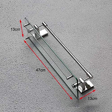GDFEH Scaffale per Il Bagno Posaggio in Vetro Bagno Bagno Scaffale per Doccia WC Bagno in Acciaio Inox Acciaio Appeso Appeso Rack Asciugamani Rack Asciugamani 5.1x5.1x18.5 Pollici