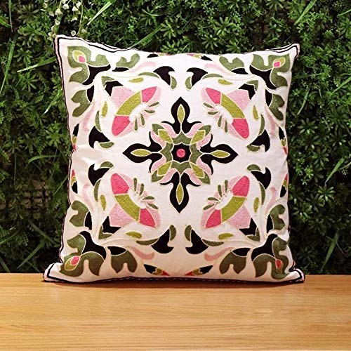 Print Cuscino Decorativo in Cotone per Divano con Finestra Ricamato sul Divano