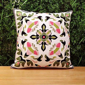 Print Cuscino Decorativo in Cotone per Divano con Finestra Ricamato sul Divano