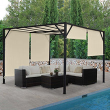 Mendler Gazebo pergola baldacchino apribile Baia Acciaio Poliestere Avorio 3x3m