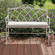 Stool 51.5in panchina Giardino retrò Panca in difficoltà, Panca in Metallo a Due posti con sedute Lounge Patio, Outdoor antiruggine e Resistente alle intemperie Sedia Portico Mobile Ingresso Ponte