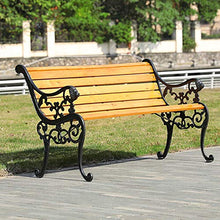 LXLH Panca da Giardino Sedile Sedia da Giardino Panca da Esterno Bar in Legno Panchina in Ferro battuto Doppia Sedia da Esterno in Legno massello Sedia da Giardino per Il Tempo Libero Sedia da es
