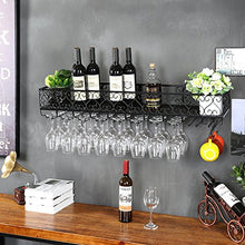 HTDZDX Cremagliera del Vino Appeso Europeo Rack Cremagliera del Vino Creativo a Testa in Giù Ristorante Bar Cremagliera del Vino in Ferro battuto (Color : Black, Size : 100 * 25cm)