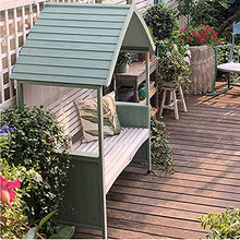 GaoF Panca per Padiglione da Giardino da Giardino Sedia da Riposo in Legno massello, Sedia da Giardino Doppia con ombrellone da Giardino e Pioggia, Panca da Veranda Resistente alle