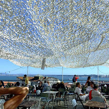 Tenda da Sole Mimetica Net,Rete Mimetica in Poliestere 150D Oxford,Rete Ombreggiante Bianca,Schermo di Protezione Mimetico per Bar Giardino Campeggio Osservazione Degli Animali(4x5m/13x16.4ft)