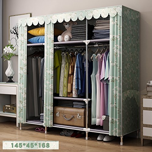 Guardaroba pieghevole Mmm& Armadio in Tessuto Semplice Armadio per Quadri in Acciaio Moderno Economico 145 * 45 * 168 cm (Colore : #3)