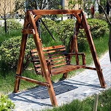 ANBO Sedia A Dondolo in Legno per Veranda, Aliante da Esterno con Supporto | Divanetto Altalena Portico in Legno per Giardino Esterno E Terrazza