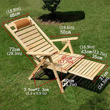 ZHANGYY Poltrone da Giardino Poltroncina in bambù, Poltrona da Esterno con poggiapiedi Lungo Sedia Pieghevole da Giardino Lettino da Giardino Durevole