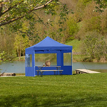 TecTake 800686 Gazebo Richiudibile 3x3 m Pieghevole a Fisarmonica, Alluminio, 100% Impermeabile, con 4 Parti Laterali, Picchetti e Sacca - Diversi Colori – (Blu | No. 403155)