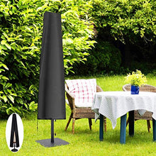 290 cm Fodera Protettiva Ombrellone, Copertura per Ombrellone Impermeabile,Copertura per Ombrellone,Anti Vento Sole Neve Tessuto 420D Oxford Copertura Ombrellone da Giardino (190 x 50 x 30cm) - Nero