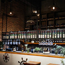 zxcvb Portabottiglie Sospeso con Supporto in Legno Massello, Portabottiglie in Metallo per Bar da Soffitto in Metallo, Portabottiglie da Vino E Vetro da Parete Industriale A 2 Strati (Nero)