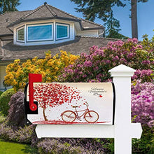 Casella postale magnetica per San Valentino Bike Tree Red Heart Cycle Copre grande cassetta postale Involucri Giardino Cantiere Home Decor Oversize Dimensioni 64,8 x 53,3 cm